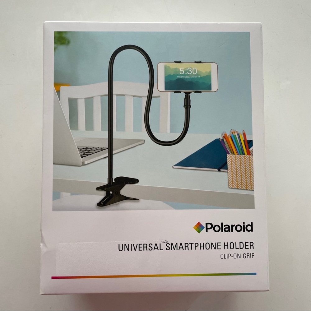 POLAROID Universal Smartphone Holder Clip-On Grip Adjustable up to 5.5" NEW